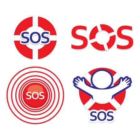 Set sign sos - the international distress signal.のイラスト素材