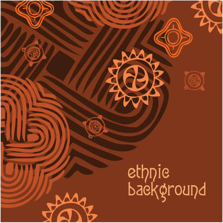 Ethnic background - the template. Vector frame.のイラスト素材