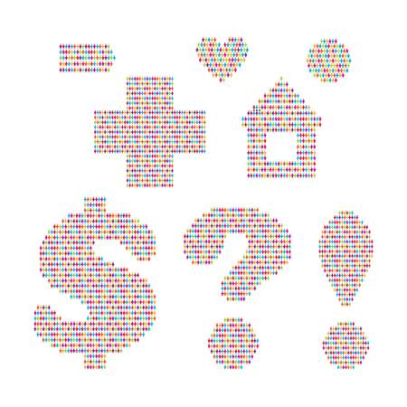 Large collection of icons and symbols - of the people. Vector.のイラスト素材