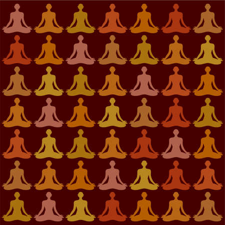 Pattern-Background - yogi meditator. Vector.のイラスト素材