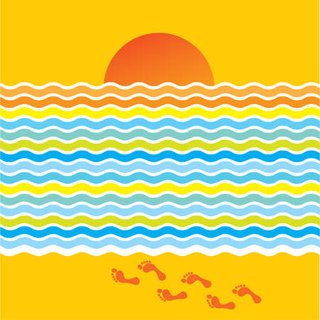 Happy summer background - sea, sun, beach!のイラスト素材