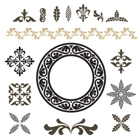 Set of vintage template. Designer design elements. Can be used in various combinations.のイラスト素材
