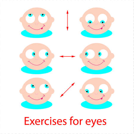 Set of exercises for the eyes. Good eyesight!のイラスト素材