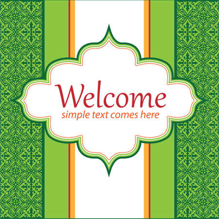 Frame template. Oriental style. Background - seamless pattern. Vector illustration.のイラスト素材