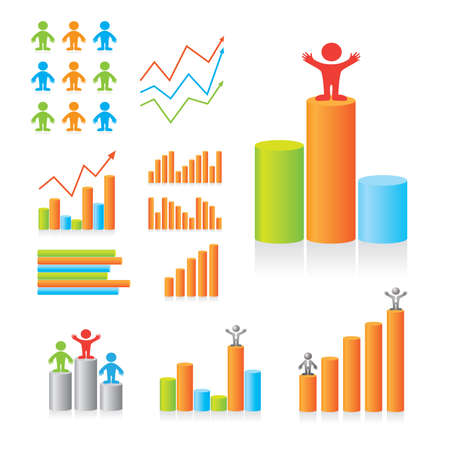 Designer Design diagrams. The leading indicators. Set of templates.のイラスト素材