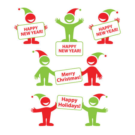 New Year set of templates for your design. The frame. Vector Collection.のイラスト素材