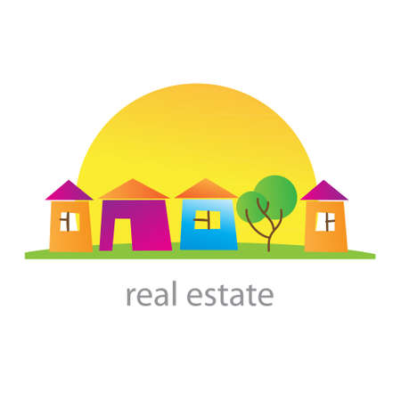 Real estate. Cottage town. Template. Vector.のイラスト素材
