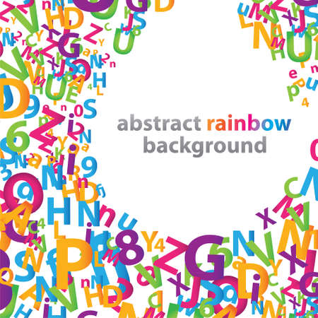 Abstract background with colorful rainbow lettersのイラスト素材
