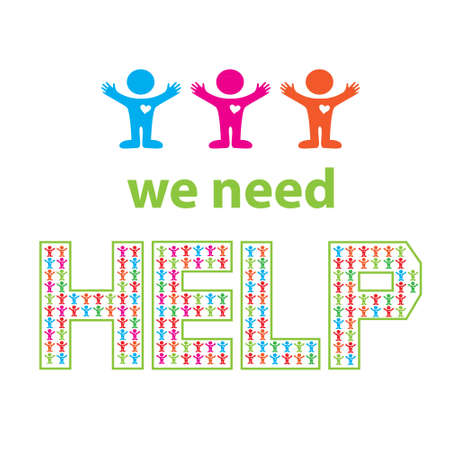 The poster-illustration - we need help. のイラスト素材