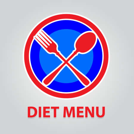 Sign - a dietary menu. Symbolic sign ban on food.のイラスト素材
