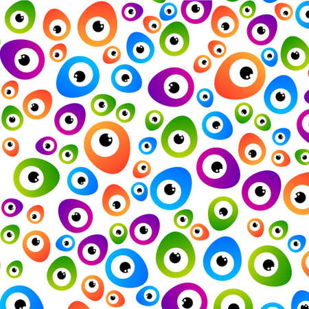Abstract color pattern cartoon eyes on a light background. のイラスト素材