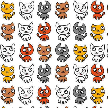 Pattern - cats. のイラスト素材