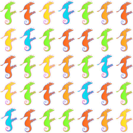 Seahorse - seamless pattern on a sea theme. のイラスト素材