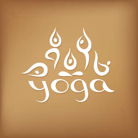 Yoga Studio Set Assan and unique inscription. のイラスト素材
