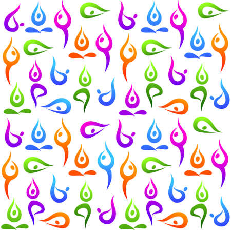Yoga Seamless pattern. のイラスト素材