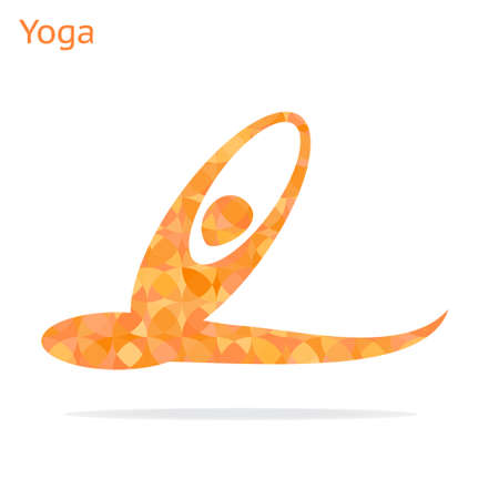 Yoga asana - symbol on white background.のイラスト素材