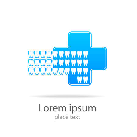 Stomatology sign. Dental Clinic  concept. Dentist tooth shape design vector template.のイラスト素材