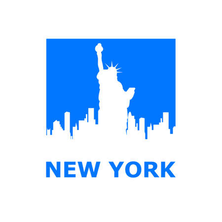 New York city skyline silhouette. Template for design.のイラスト素材