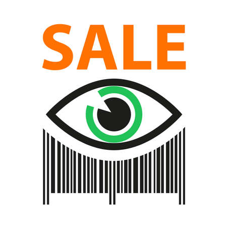 Template icon. Sign sales. Barcode. Shopping. Discounts. Sale. Buy.のイラスト素材