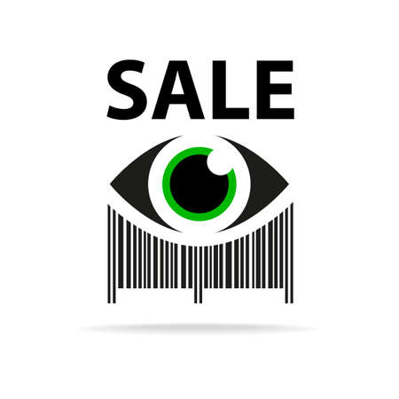 Template icon. Sign sales. Barcode. Shopping. Discounts. Sale. Buy.のイラスト素材