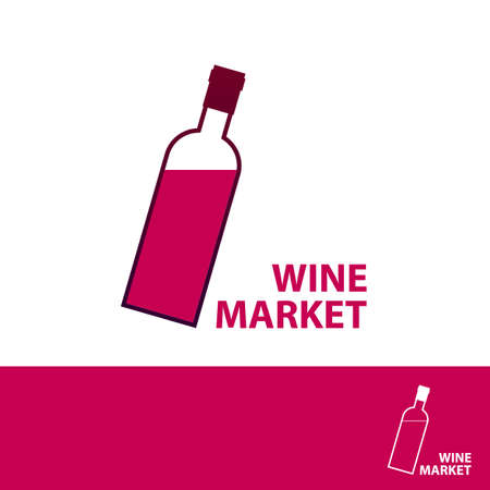 Wine market . Template design of logo.のイラスト素材