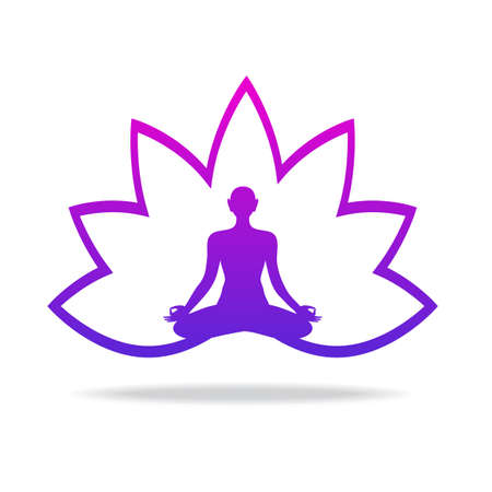 Yoga and spiritual development - template for a logo . The design concept of the sign.のイラスト素材