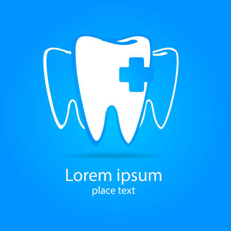 Stomatology sign. Dental Clinic Logotype concept. Dentist Logo tooth shape design vector template.のイラスト素材