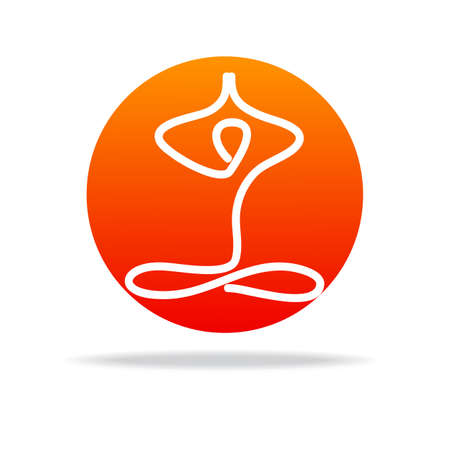 Yoga and spiritual development - template for a logo . The design concept of the sign.のイラスト素材