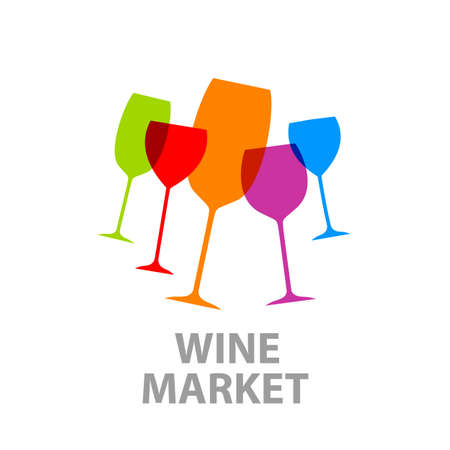 Wine market . Template design of logo.のイラスト素材