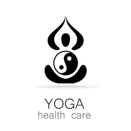 Yoga Logo design vector template.  Yoga concept icon. Meditation SPA Logotype.のイラスト素材