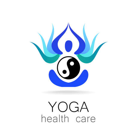 Yoga  design vector template.  Yoga concept icon. Meditation SPA .のイラスト素材