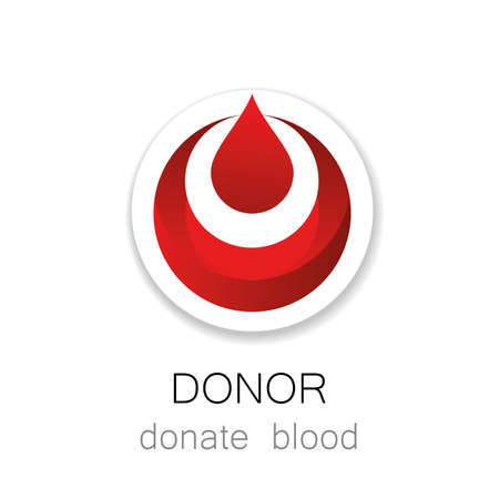 Donor - Donate blood. Template for design. Medicine Cardiology Donor Healthy concept icon. World blood donor day - 14 June. Heart and blood drop illustration.のイラスト素材