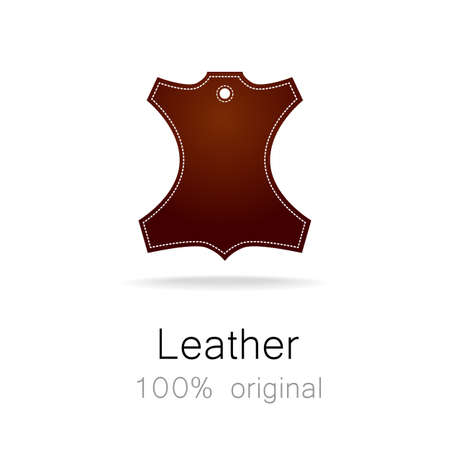 Leather - 100% original. Template sign for the label, advertising, products made of leather.のイラスト素材