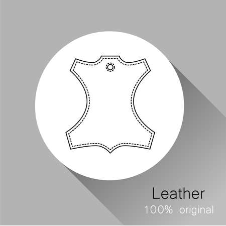 Leather - 100% original. Template sign for the label, advertising, products made of leather.のイラスト素材