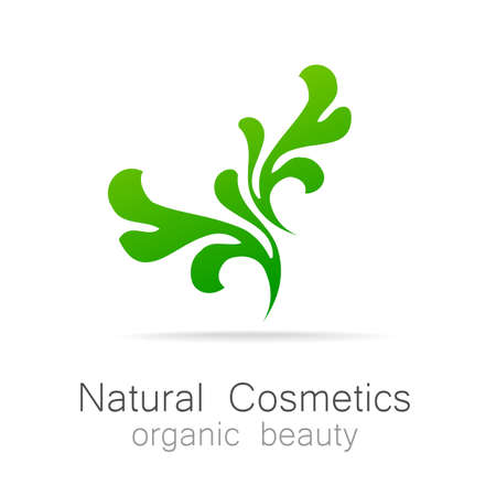 Natural Cosmetics - Organic beauty. Template Logo for cosmetics, spa, beauty salon.のイラスト素材