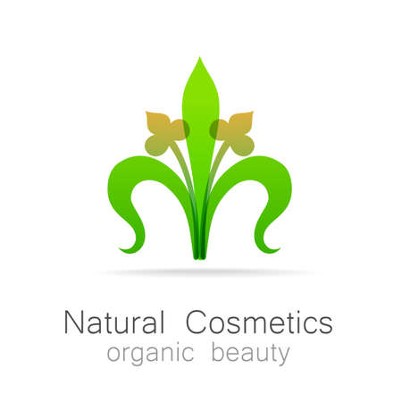 Natural Cosmetics - Organic beauty. Template  for cosmetics, spa, beauty salon.のイラスト素材