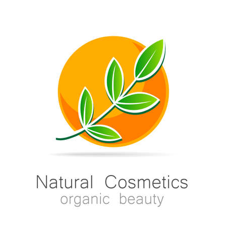 Natural Cosmetics - Organic beauty. Template  for cosmetics, spa, beauty salon.のイラスト素材
