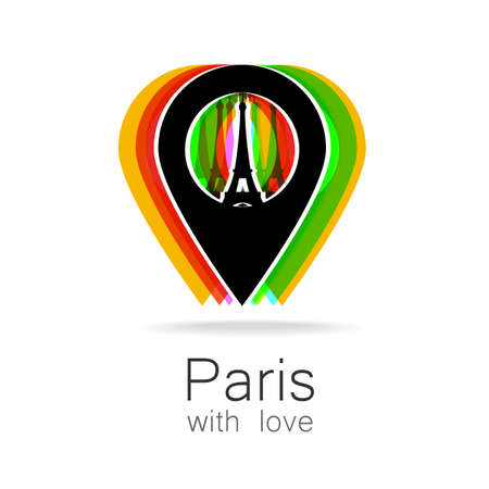 Paris with love - an idea for a design template sign.のイラスト素材