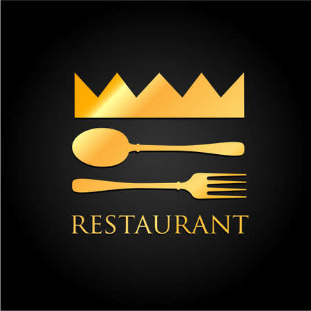 Restaurant  - idea for the sign  label elementのイラスト素材