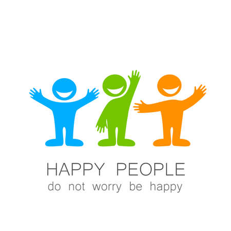 Happy people - template mark. The idea of social logo.のイラスト素材