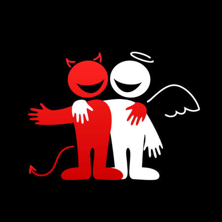 Angels and Demons - symbols of good and evil.のイラスト素材