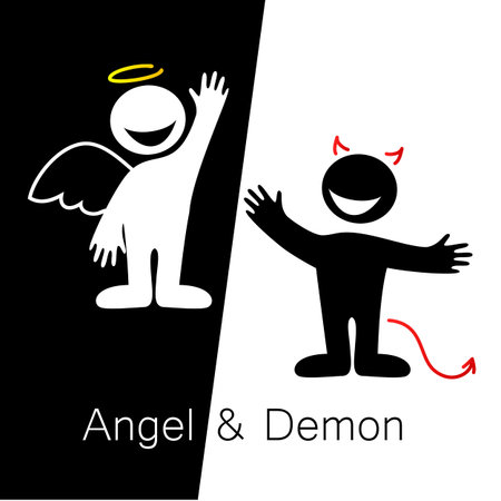 Angels and Demons - symbols of good and evil.のイラスト素材