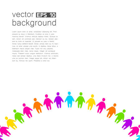 Background template with colorful people. Design template concept for global organizations, companies, foundations, associations, unions.のイラスト素材