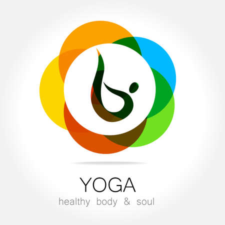 Yoga - template logo. Sign of yoga asana.のイラスト素材