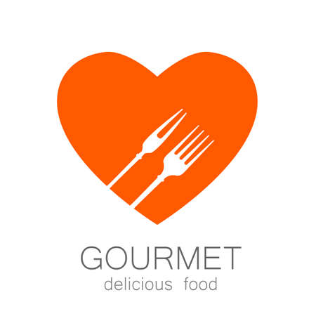 Lovely food - template logo for restaurants, cafes, fast food, store food.のイラスト素材