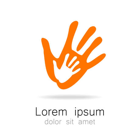 Hands - template logo for the team, fund, association, community. Graphic idea for a company or a social project.のイラスト素材