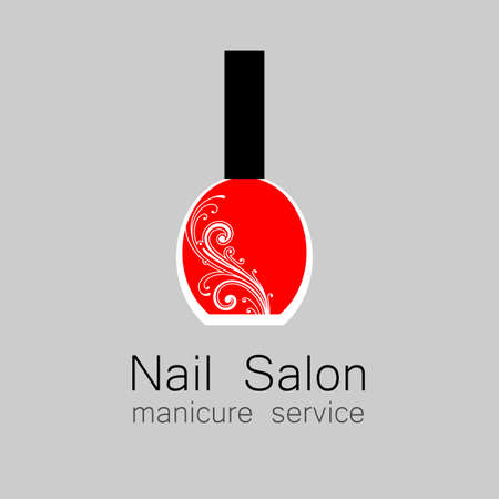 Nail Salon logo. Nail polish - a symbol of manicure. Design sign - nail care.のイラスト素材