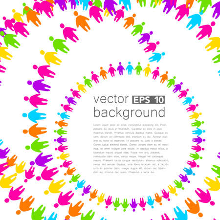 Background template with colorful people. Design template concept for global organizations, companies, foundations, associations, unions.のイラスト素材