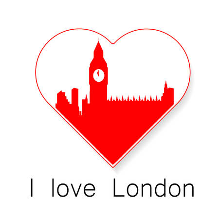 I love London - a template to mark. The idea for the label design, printing on clothing, decor souvenirs.のイラスト素材