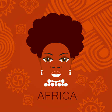 Portrait of Africans. Template design idea for the illustrations, posters on African themes.のイラスト素材